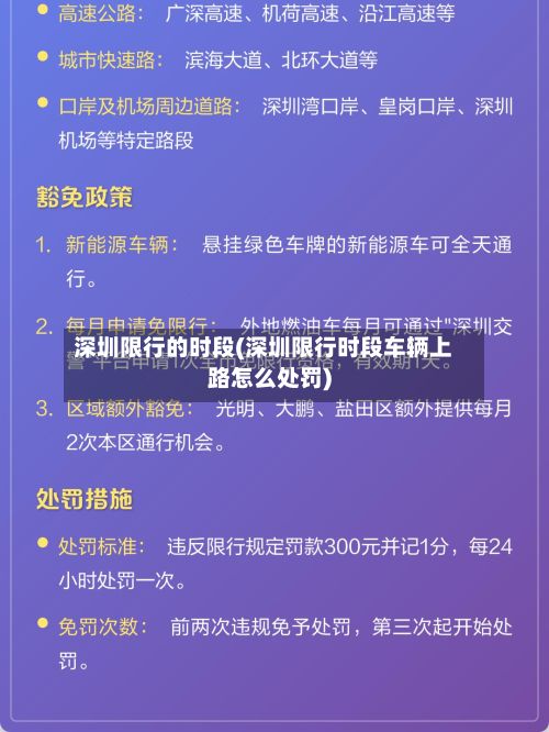 深圳限行的时段(深圳限行时段车辆上路怎么处罚)