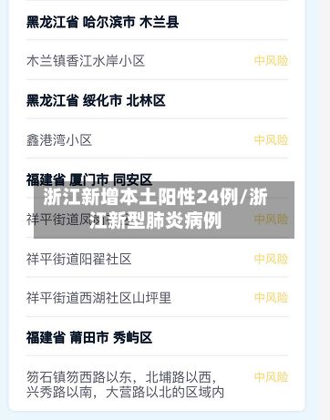 浙江新增本土阳性24例/浙江新型肺炎病例