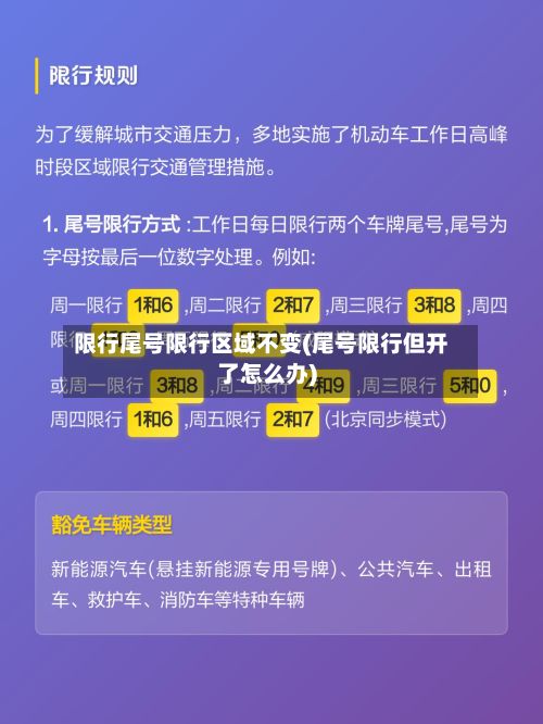 限行尾号限行区域不变(尾号限行但开了怎么办)-第2张图片