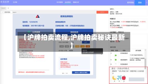 【沪牌拍卖流程,沪牌拍卖秘诀最新】