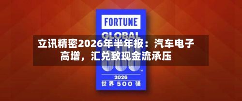 立讯精密2026年半年报:汽车电子高增,汇兑致现金流承压
