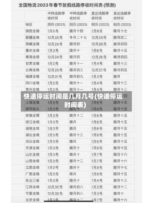 快递停运时间是几月几号(快递停运时间表)-第3张图片