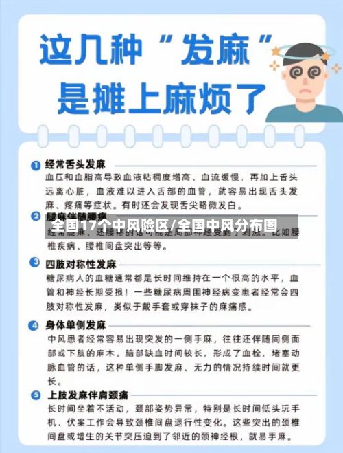 全国17个中风险区/全国中风分布图