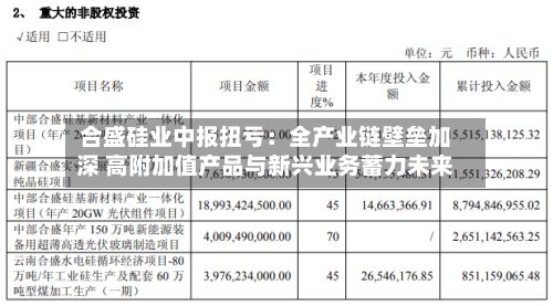 合盛硅业中报扭亏:全产业链壁垒加深 高附加值产品与新兴业务蓄力未来-第1张图片