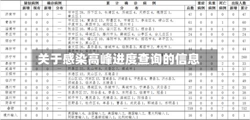 关于感染高峰进度查询的信息
