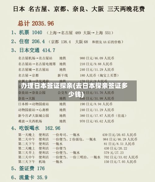办理日本签证探亲(去日本探亲签证多少钱)