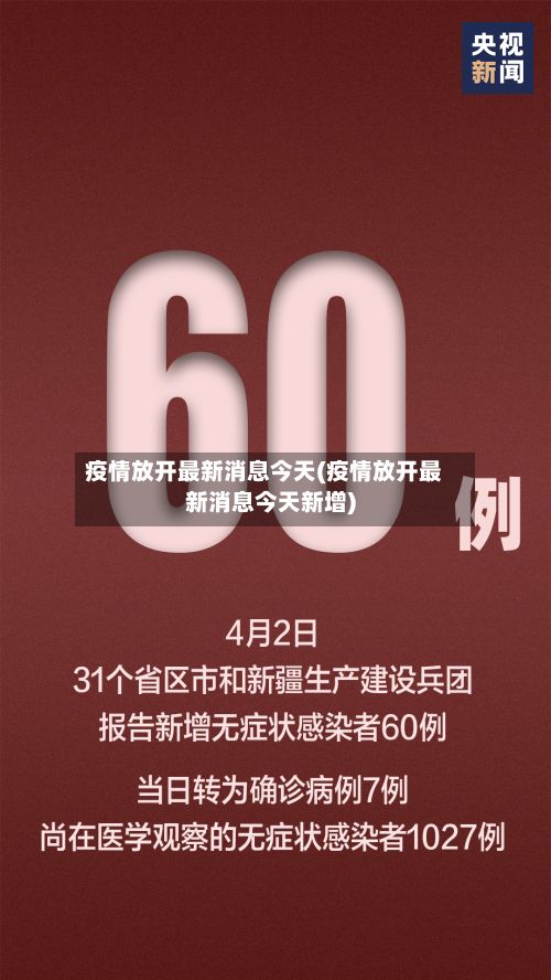疫情放开最新消息今天(疫情放开最新消息今天新增)