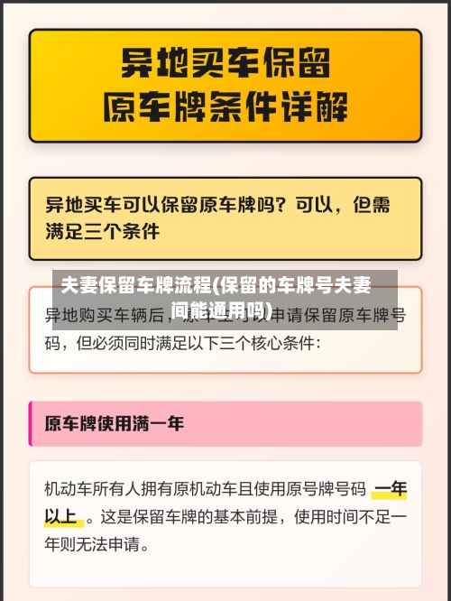 夫妻保留车牌流程(保留的车牌号夫妻间能通用吗)-第2张图片