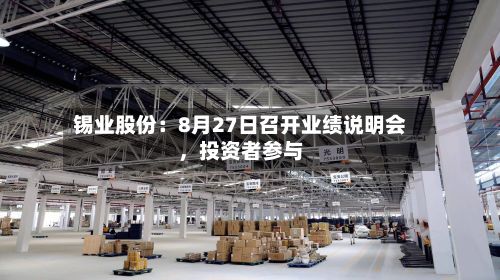 锡业股份：8月27日召开业绩说明会，投资者参与-第2张图片