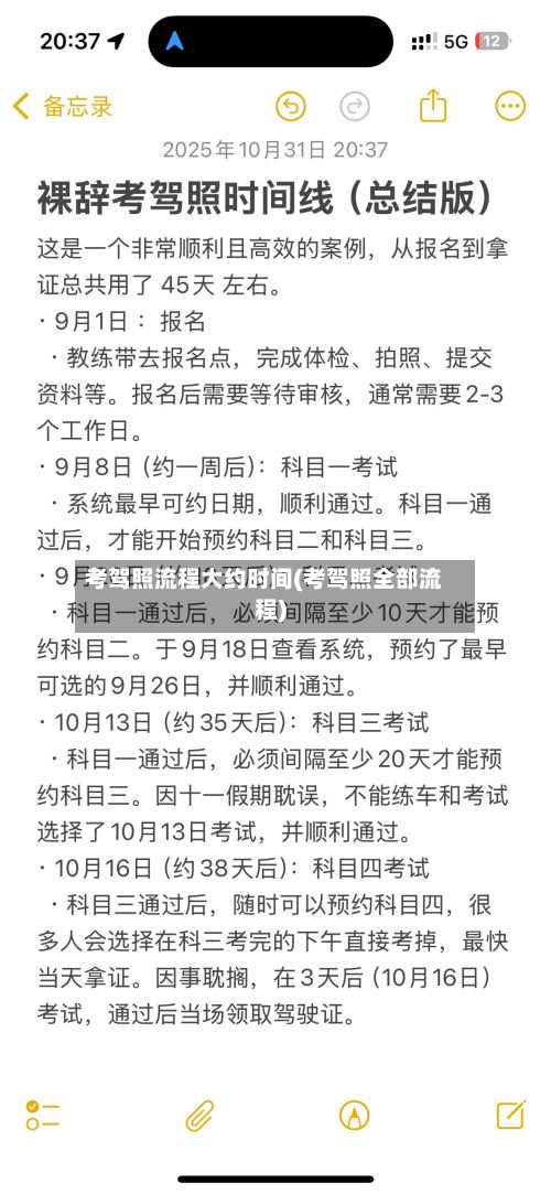 考驾照流程大约时间(考驾照全部流程)